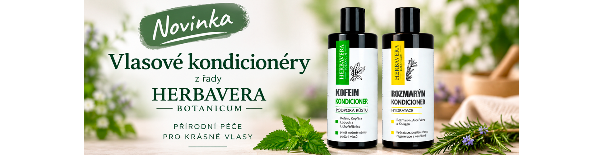 Novinky - vlasové kondicionery Herbavera Botanicum